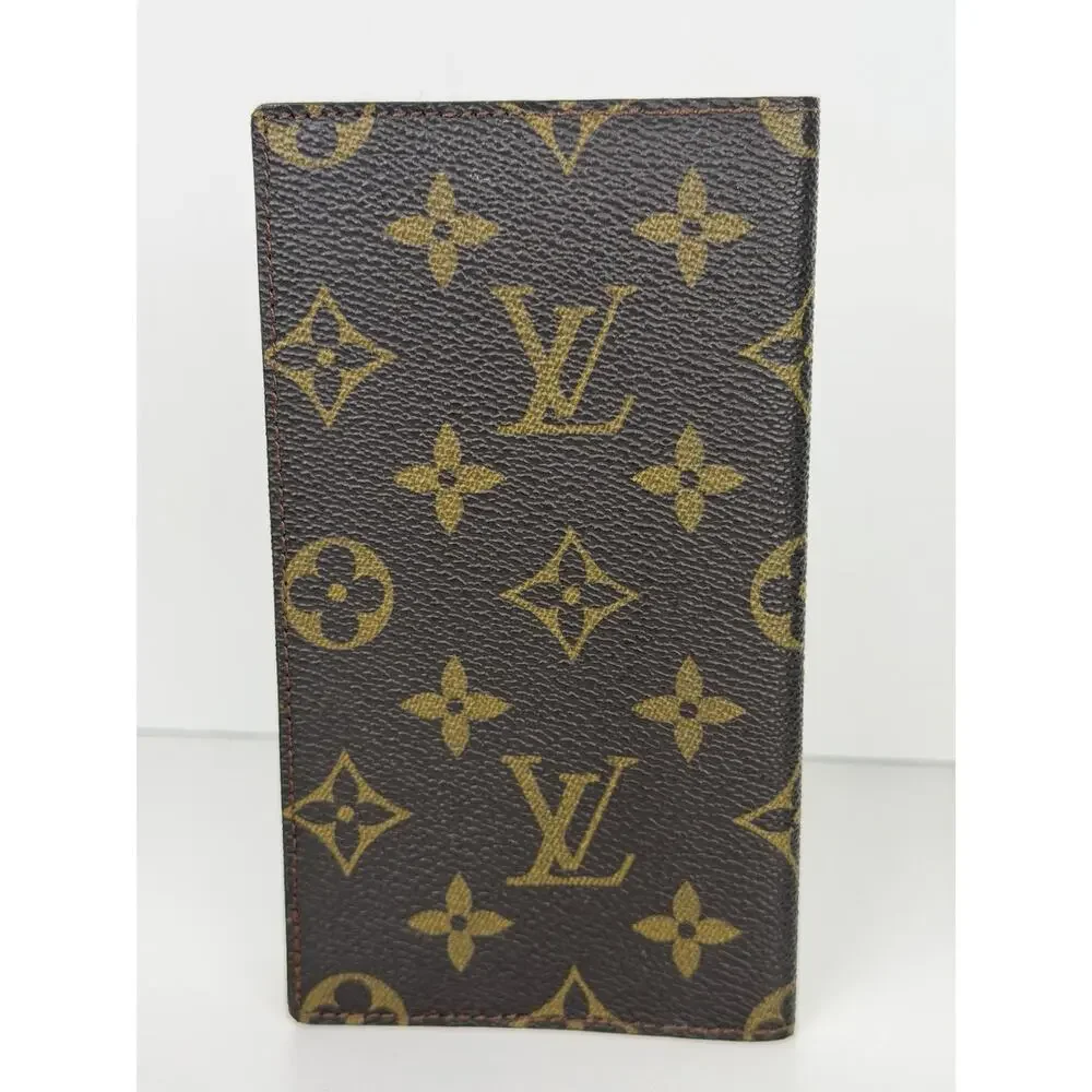 Louis Vuitton Pocket Agenda Cover in Brown Coated Canvas and Leather